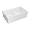 33 x 20 in. 2 Hole Fireclay 2 Bowl Farmhouse Kitchen Sink in White