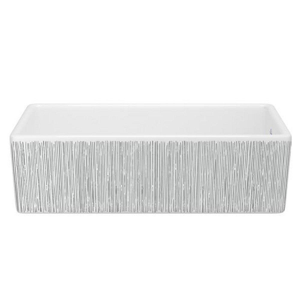 Shaws Lines Silver 36 x 18 in. 1 Hole Fireclay 1 Bowl Farmhouse Kitchen Sink 