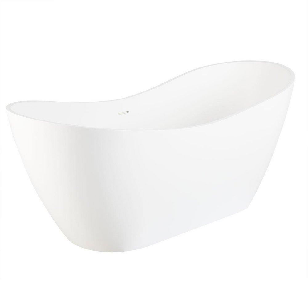 Signature Hardware White 72 x 28 in. Freestanding Bathtub with Center Drain 