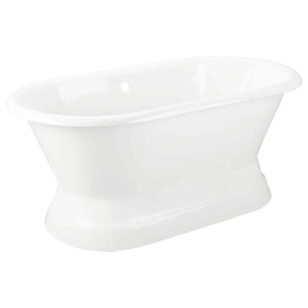 Signature Hardware White 60 x 30 in. Freestanding Bathtub with Offset Drain 