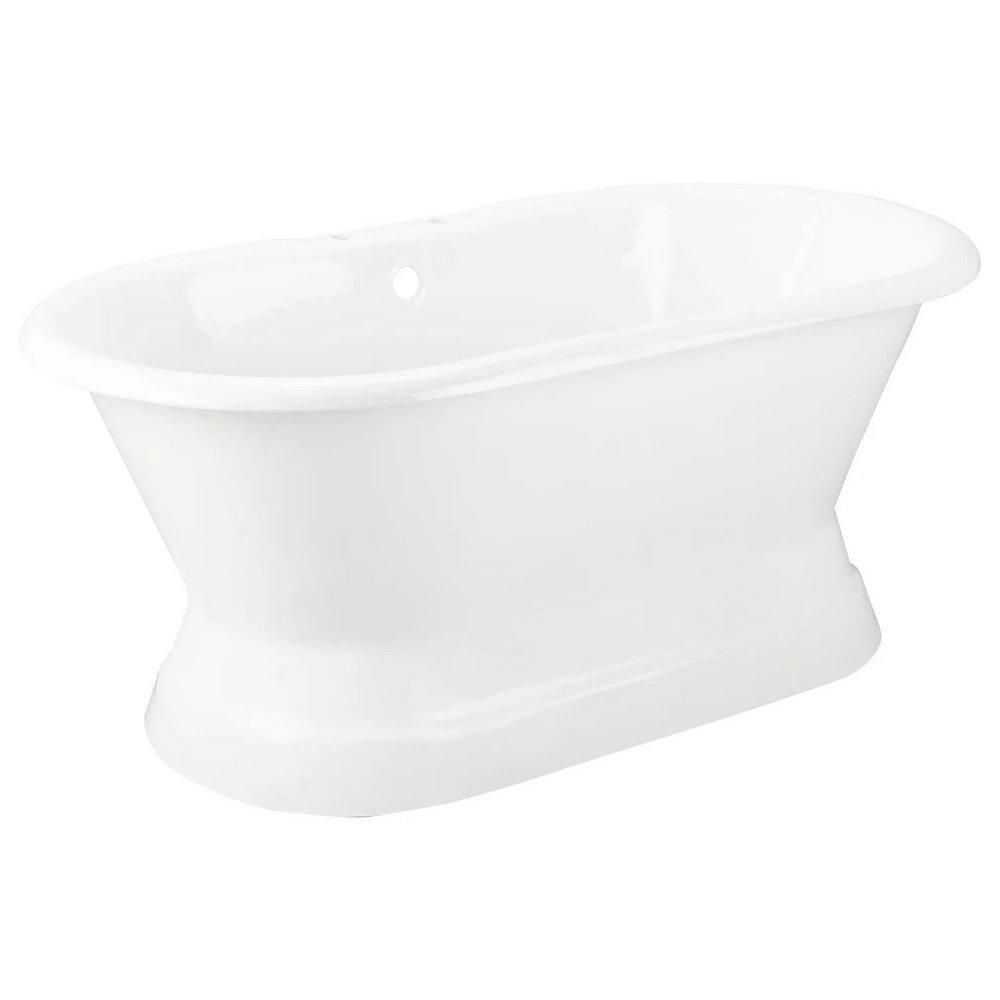 Signature Hardware White 60 x 30 in. Freestanding Bathtub with Offset Drain 