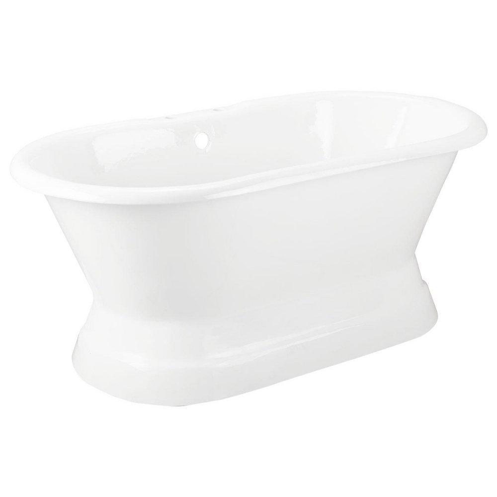 Signature Hardware White 60 x 30 in. Freestanding Bathtub with Offset Drain 