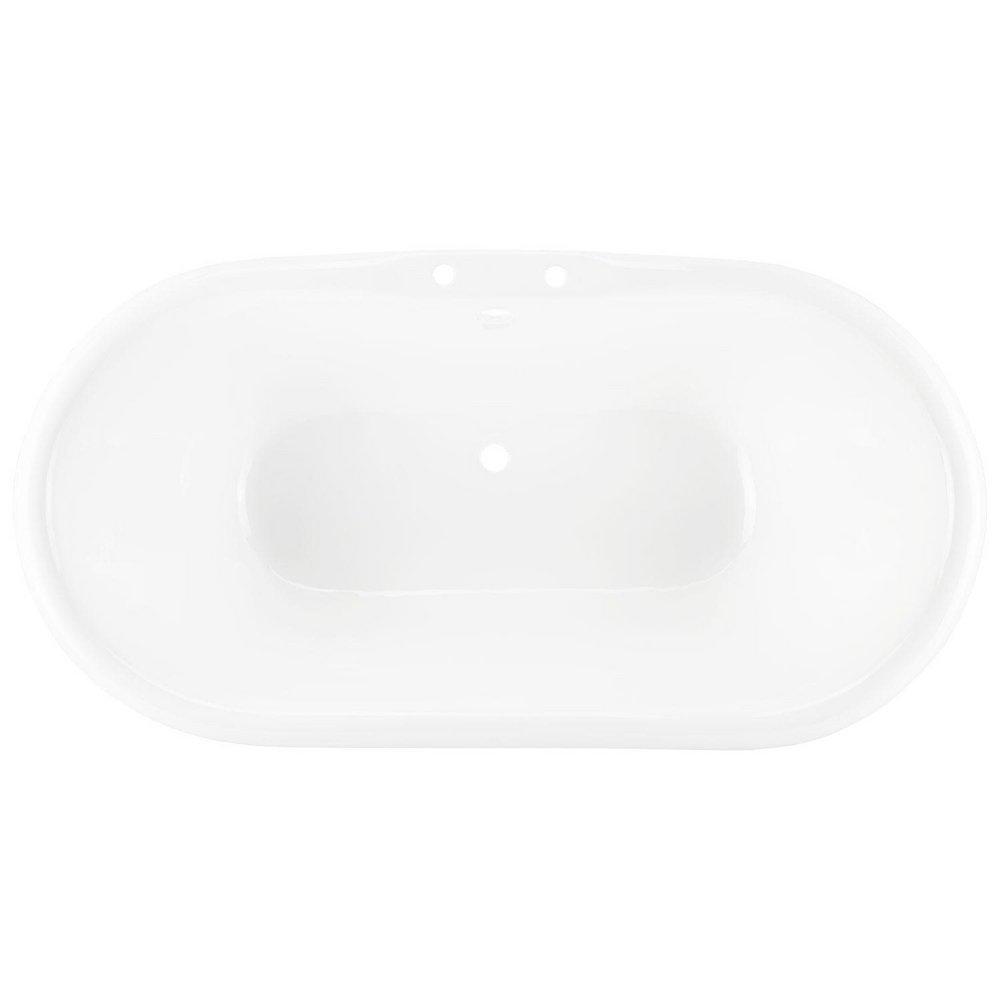 Signature Hardware White 60 x 30 in. Freestanding Bathtub with Offset Drain 