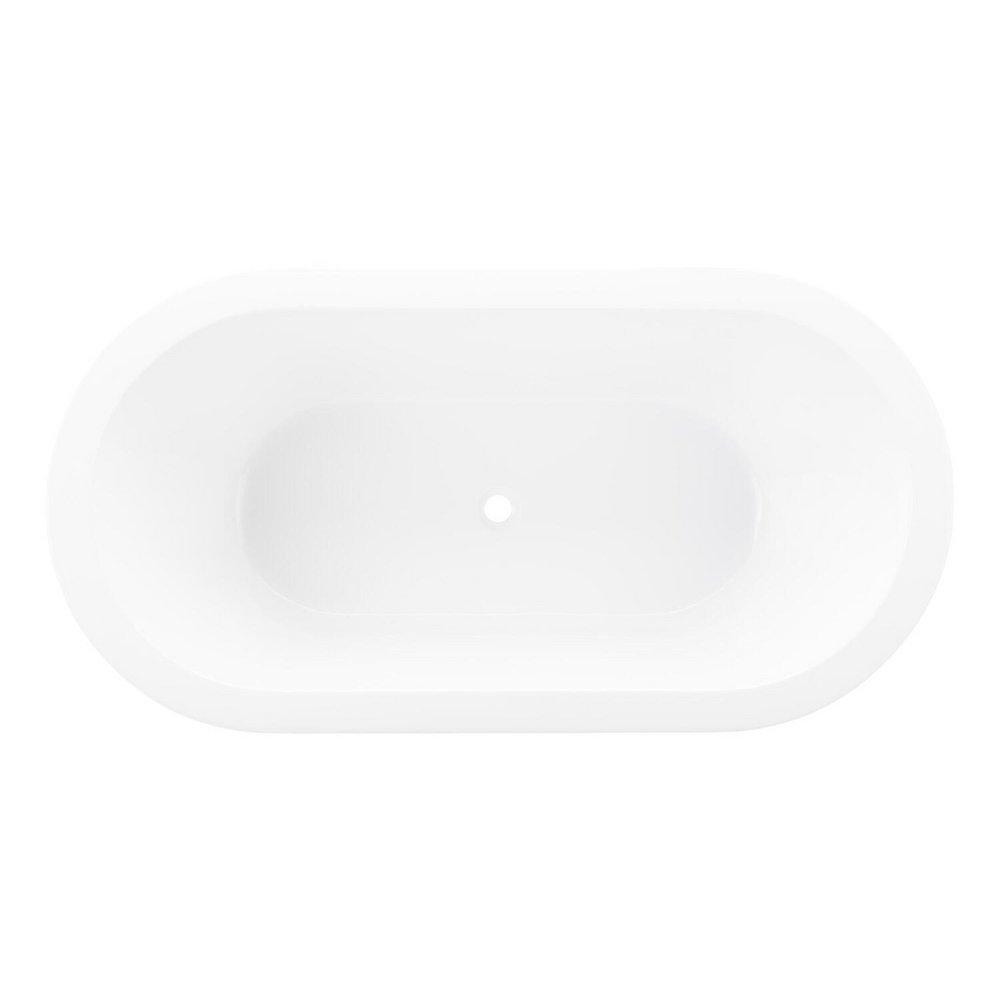 Signature Hardware White 58-1/2 x 31-3/4 in. Freestanding Bathtub with Center Drain 