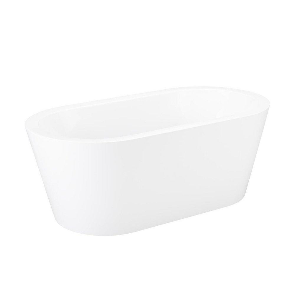 Signature Hardware White 58-1/2 x 31-3/4 in. Freestanding Bathtub with Center Drain 