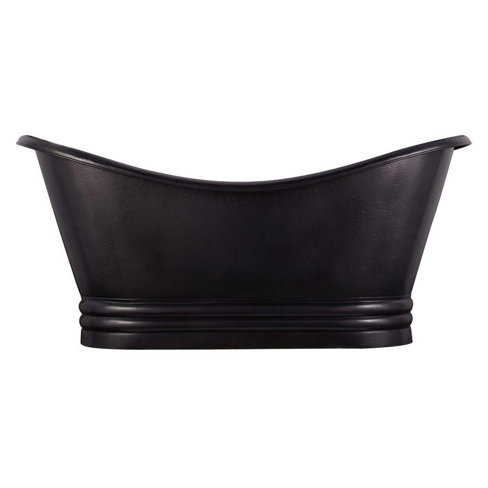 Signature Hardware Antique Black 71 x 33-3/4 in. Freestanding Bathtub with Center Drain 