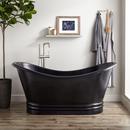 Signature Hardware Antique Black 71 x 33-3/4 in. Freestanding Bathtub with Center Drain 