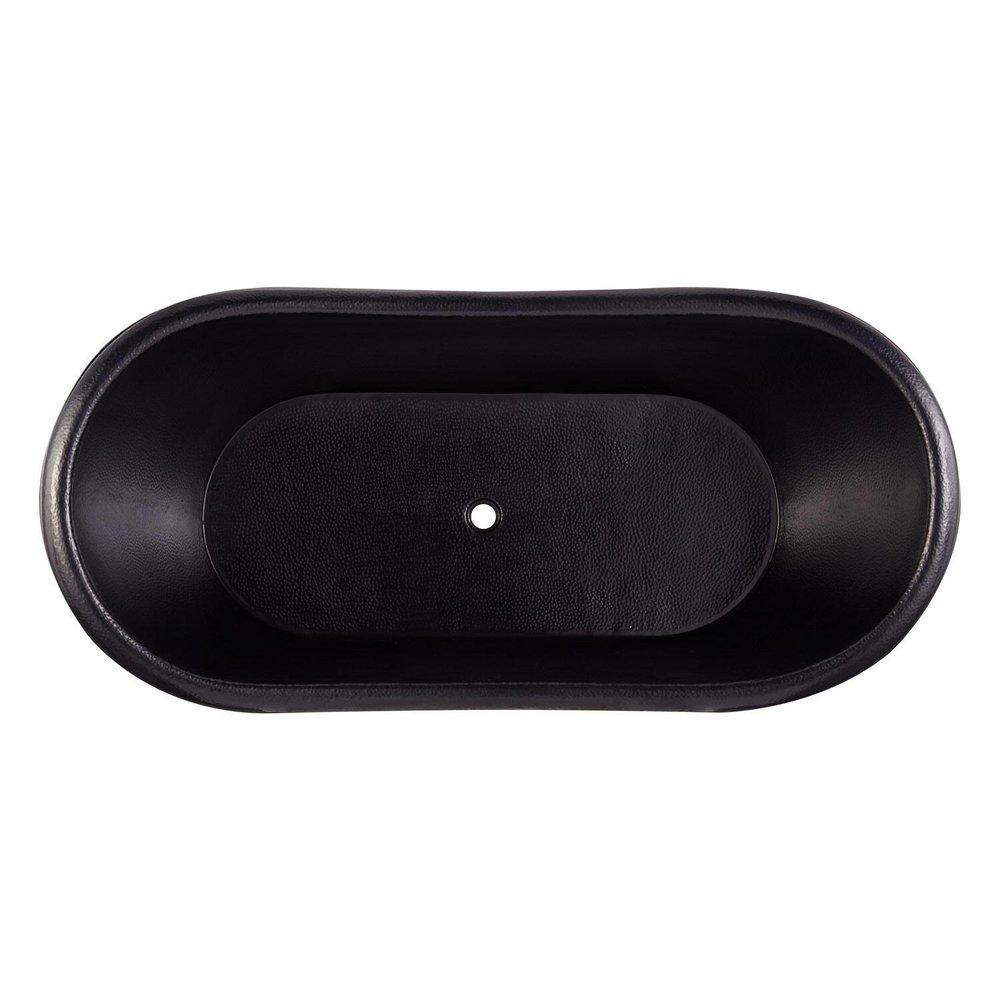 Signature Hardware Antique Black 71 x 33-3/4 in. Freestanding Bathtub with Center Drain 