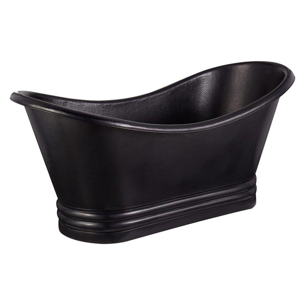 Signature Hardware Antique Black 71 x 33-3/4 in. Freestanding Bathtub with Center Drain 