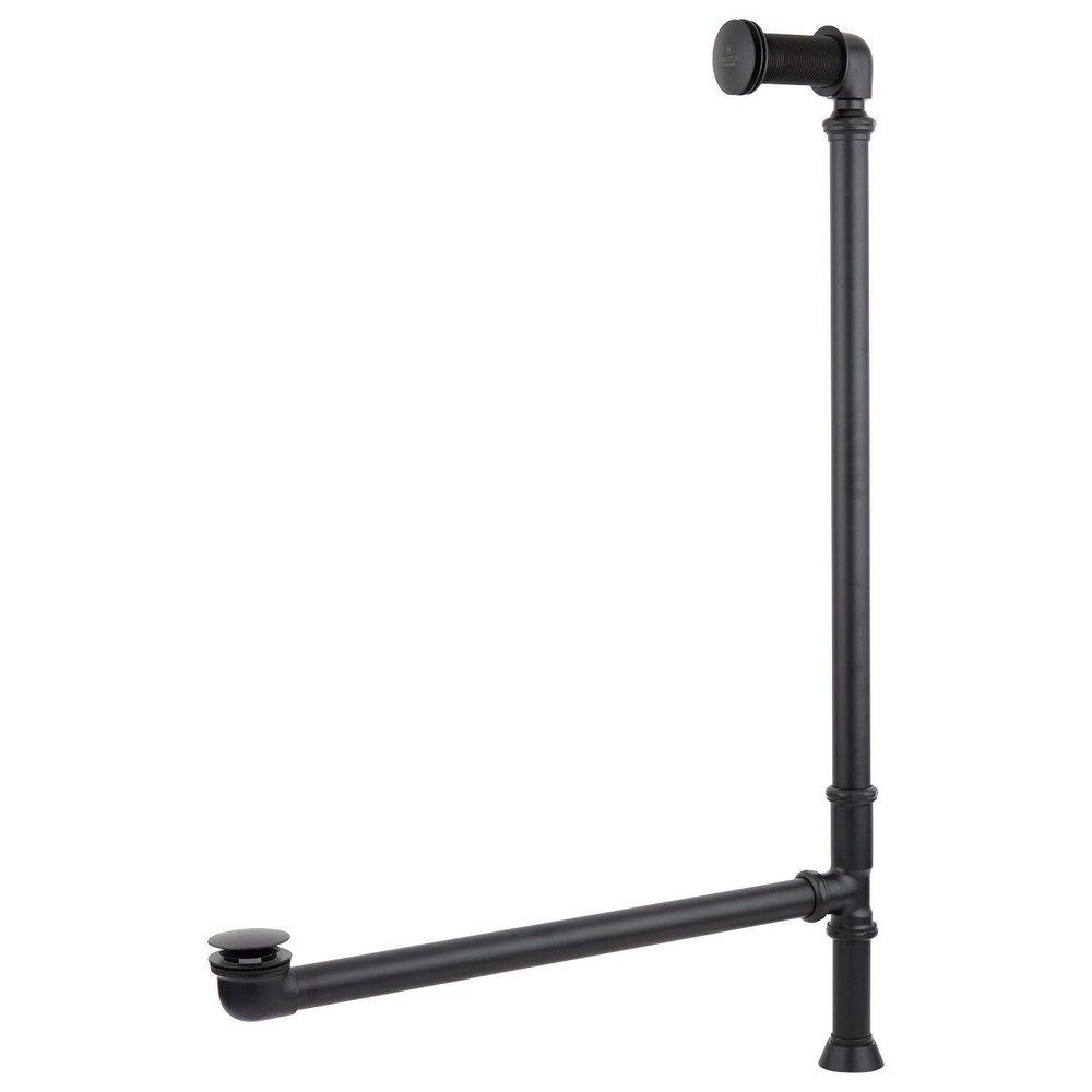 Signature Hardware Antique Black 71 x 33-3/4 in. Freestanding Bathtub with Center Drain 