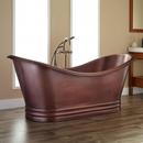70-1/2 x 33-1/2 in. Freestanding Bathtub with Center Drain in Dark Antique Copper