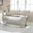 Signature Hardware Stainless Steel 66 x 34-1/2 in. Freestanding Bathtub with Center Drain 