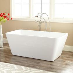 53-1/4 x 25-1/4 in. Freestanding Bathtub with Center Drain in White