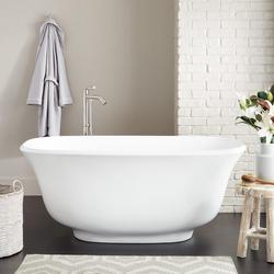 59 x 30-3/4 in. Freestanding Bathtub with Center Drain in White
