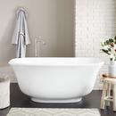 Signature Hardware White 59 x 30-3/4 in. Freestanding Bathtub with Center Drain 