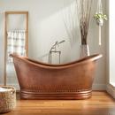 66 x 32 in. Freestanding Bathtub with Center Drain in Copper and Black Drain Kit