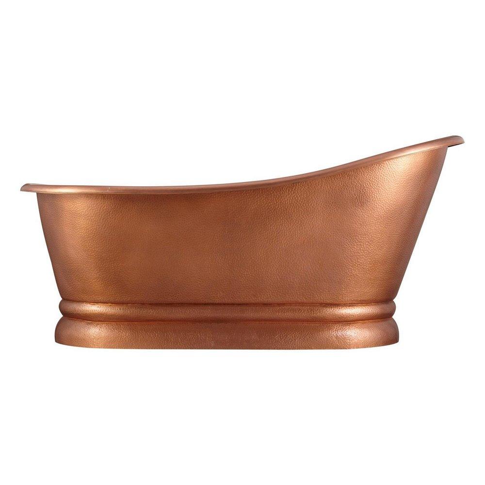 Signature Hardware Antique Copper Patina 59 x 31 in. Freestanding Bathtub with End Drain 