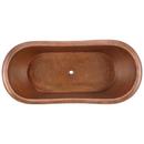 Signature Hardware Antique Copper Patina 72 x 33 in. Freestanding Bathtub with Center Drain 
