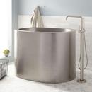 48 x 33-1/2 in. Freestanding Bathtub with Center Drain in Stainless Steel