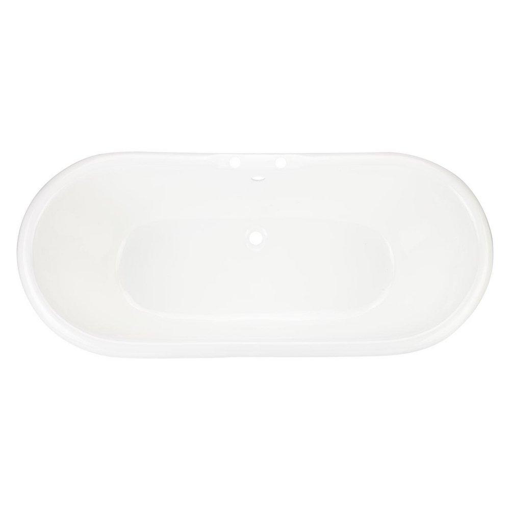 Signature Hardware White 71 x 31-1/4 in. Freestanding Bathtub with Offset Drain 