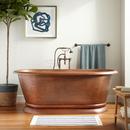 66 x 33 in. Freestanding Bathtub with Center Drain in Antique Copper Patina