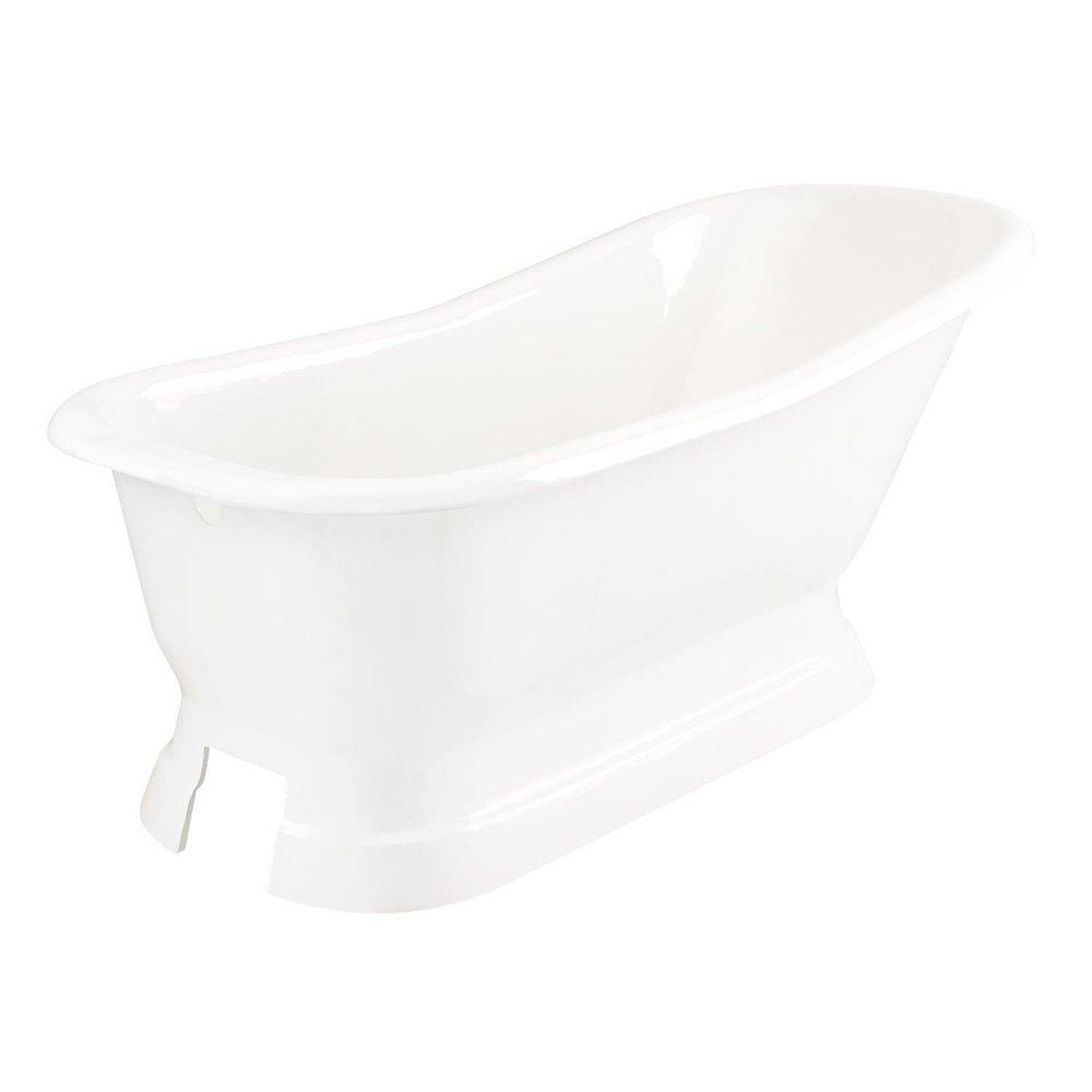 Signature Hardware White 66 x 30 in. Freestanding Bathtub with End Drain 