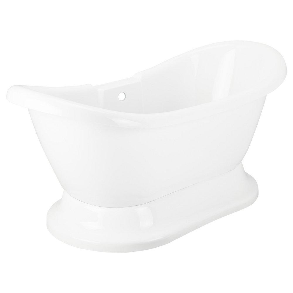 Signature Hardware White 63 x 28 in. Freestanding Bathtub with Offset Drain 