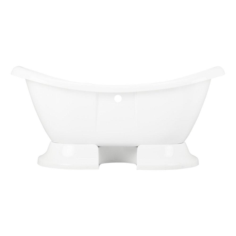 Signature Hardware White 63 x 28 in. Freestanding Bathtub with Offset Drain 
