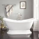 Signature Hardware White 63 x 28 in. Freestanding Bathtub with Offset Drain 
