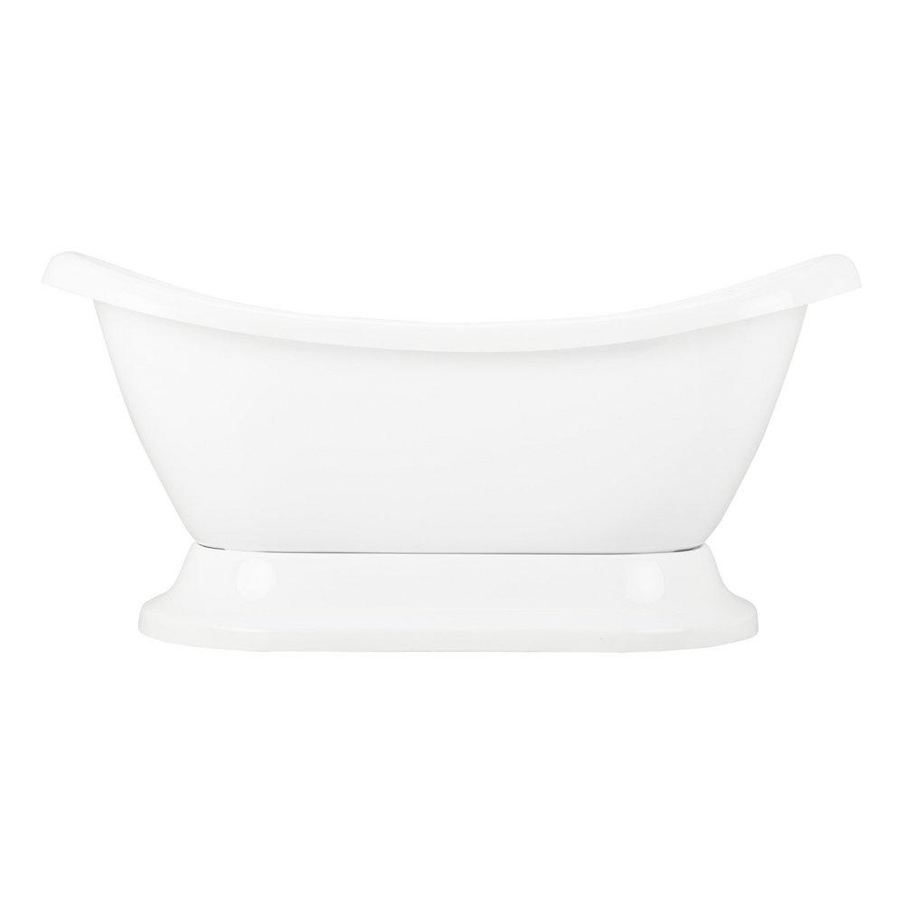 Signature Hardware White 63 x 28 in. Freestanding Bathtub with Offset Drain 
