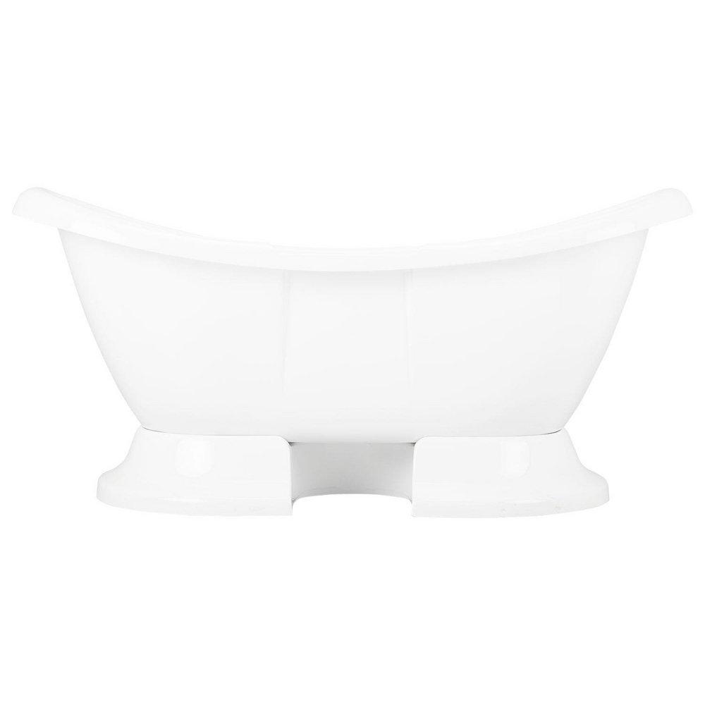 Signature Hardware White 63 x 28 in. Freestanding Bathtub with Offset Drain 