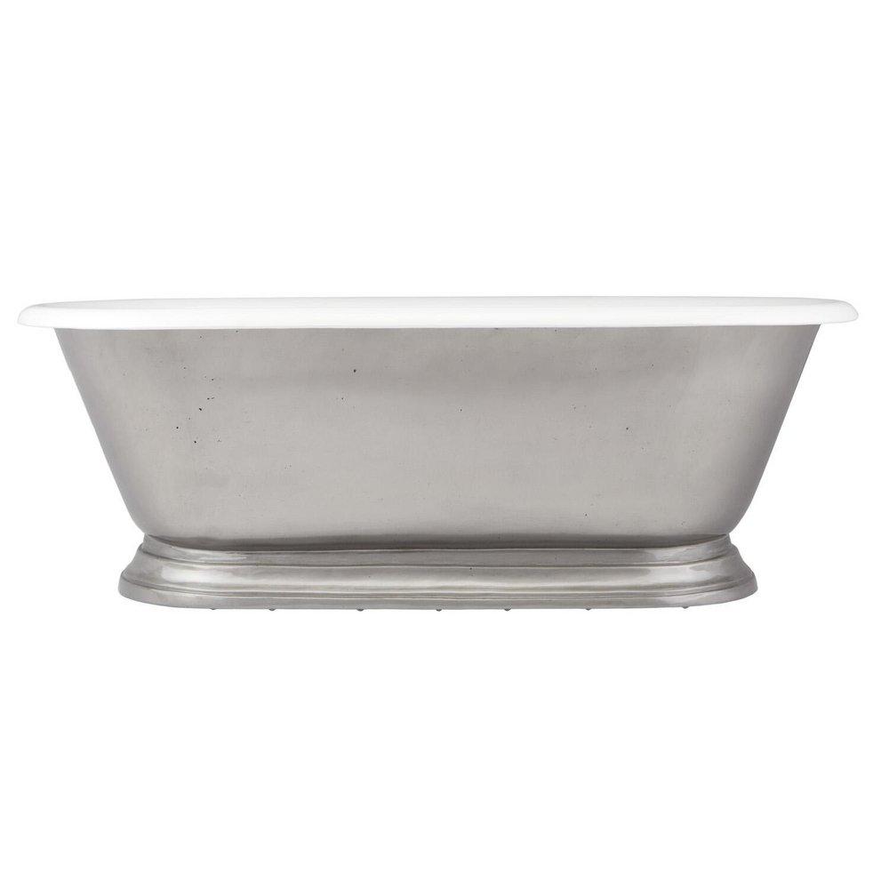 Signature Hardware Antique Pewter 69-1/2 x 32 in. Freestanding Bathtub 