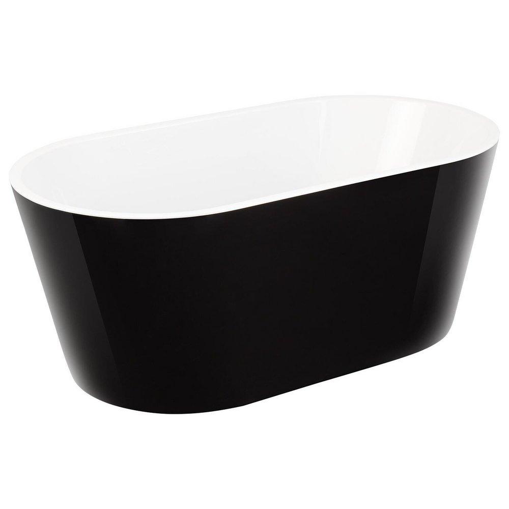 Signature Hardware Black 59 x 32 in. Freestanding Bathtub with Center Drain 