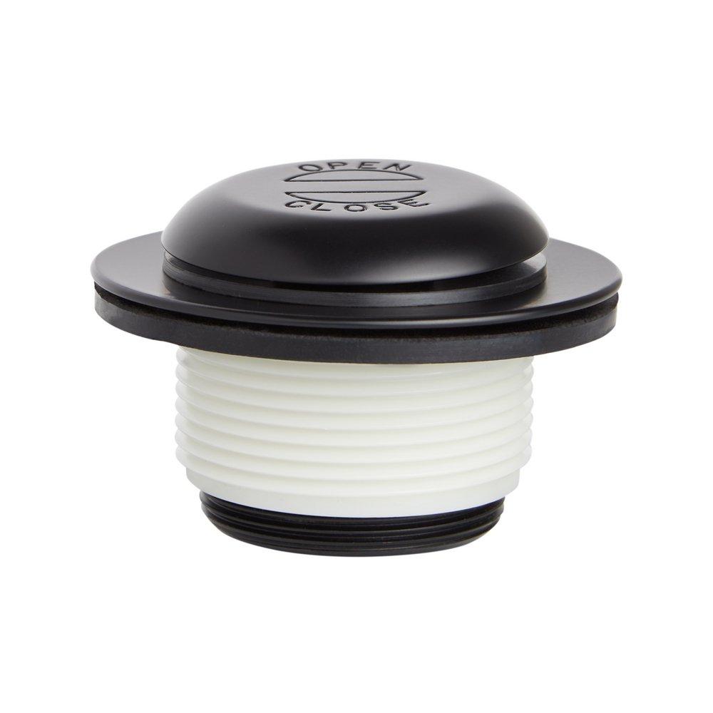 Signature Hardware Matte Black Brass Toe-Tap Drain 