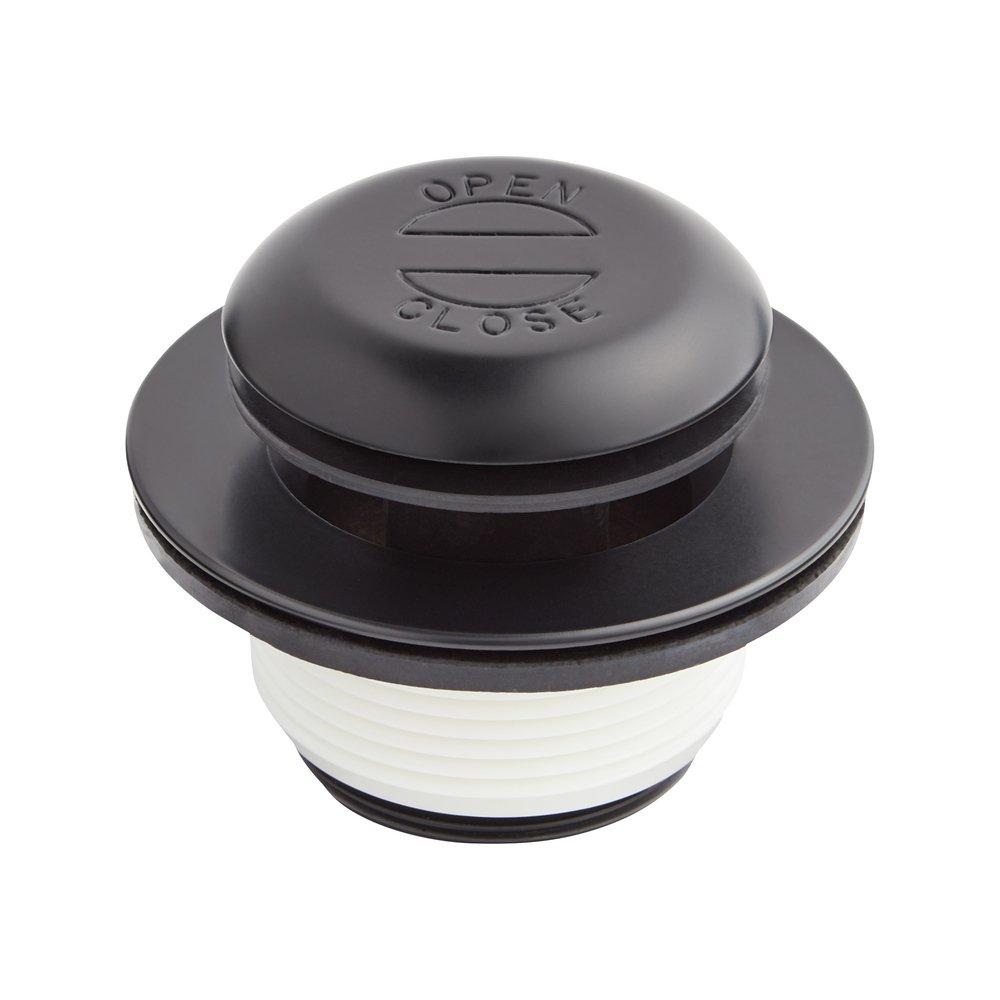 Signature Hardware Matte Black Brass Toe-Tap Drain 