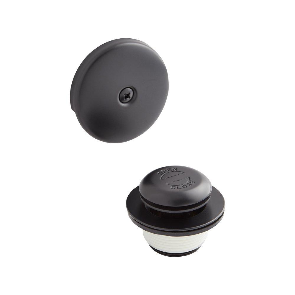 Signature Hardware Matte Black Brass Toe-Tap Drain 