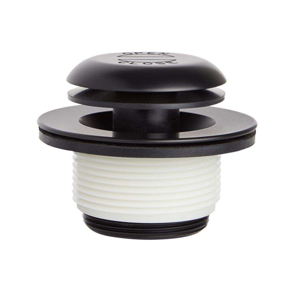 Signature Hardware Matte Black Brass Toe-Tap Drain 