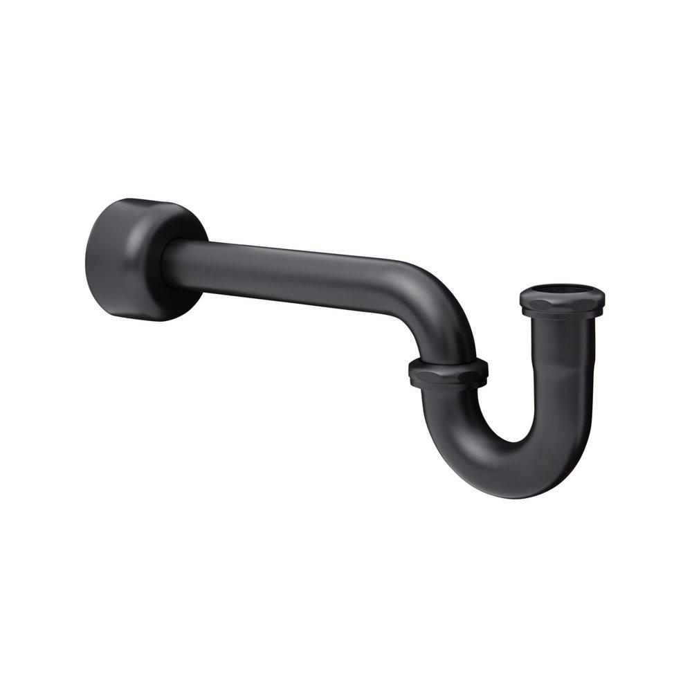 Signature Hardware Matte Black 1-1/4 in. Brass P-Trap 