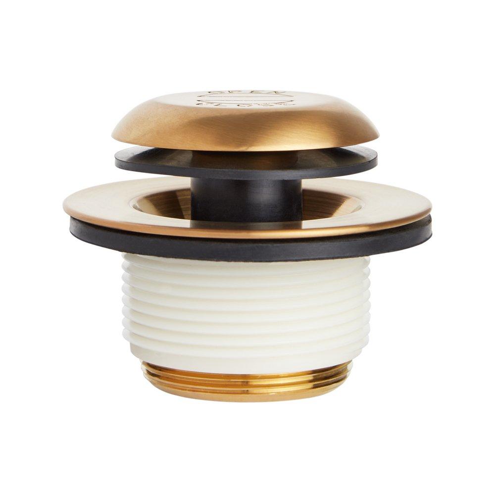 Signature Hardware Brushed Gold Brass Toe-Tap Drain 