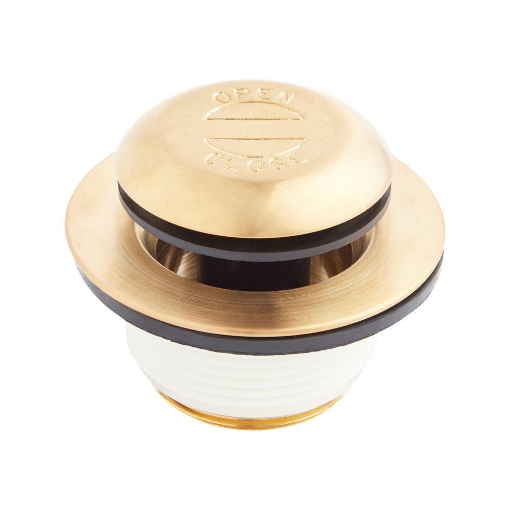 Signature Hardware Brushed Gold Brass Toe-Tap Drain 
