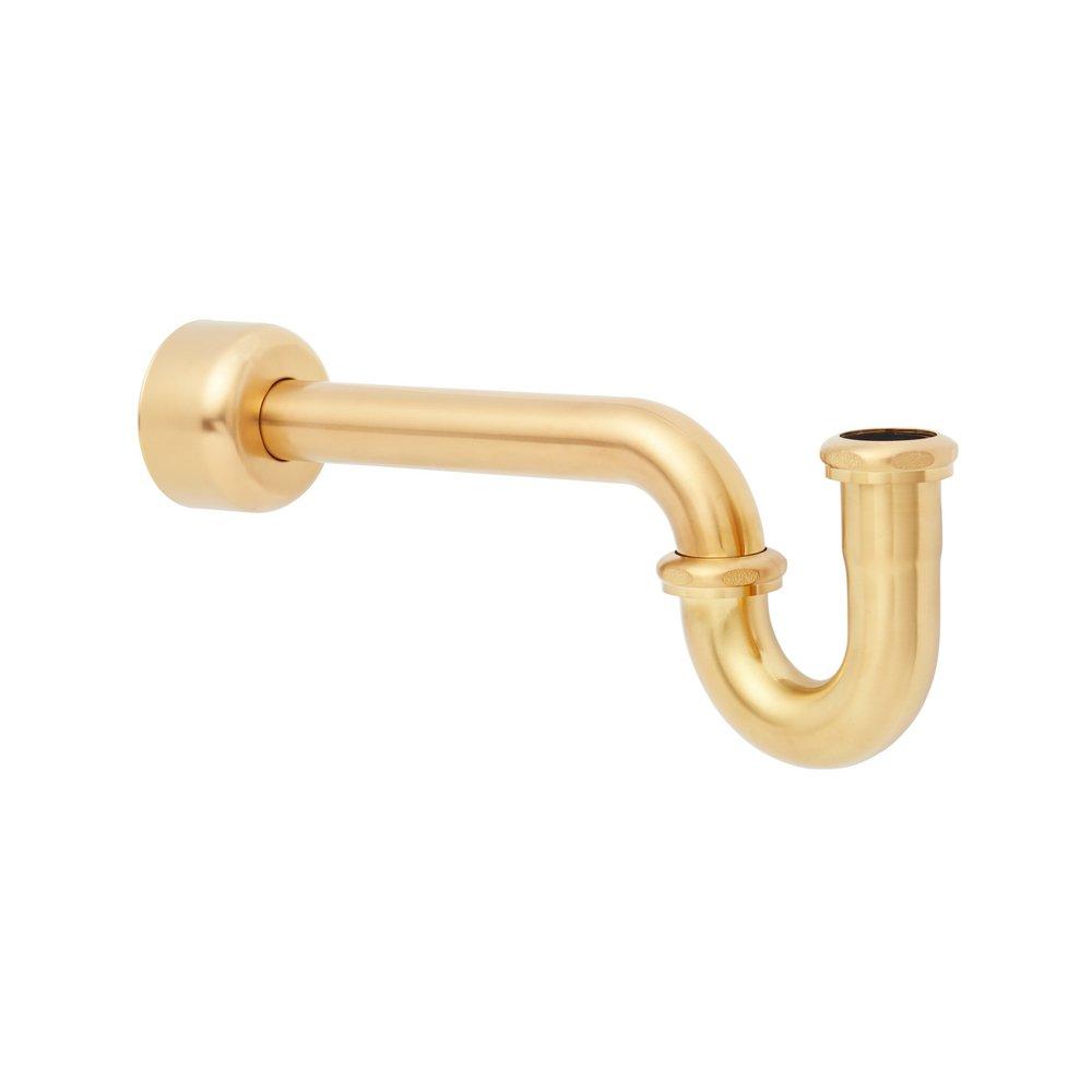 Signature Hardware Brushed Gold 1-1/4 in. Brass P-Trap 