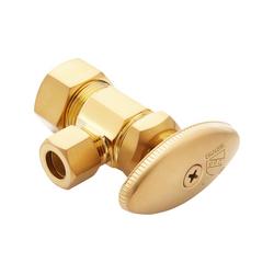 5/8 x 3/8 in. NPT x OD Compression Knob Angle Supply Stop Valve in Brushed Gold