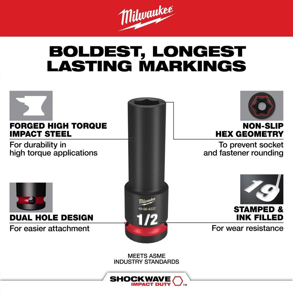Milwaukee&reg; Black 1/2 in. Socket 