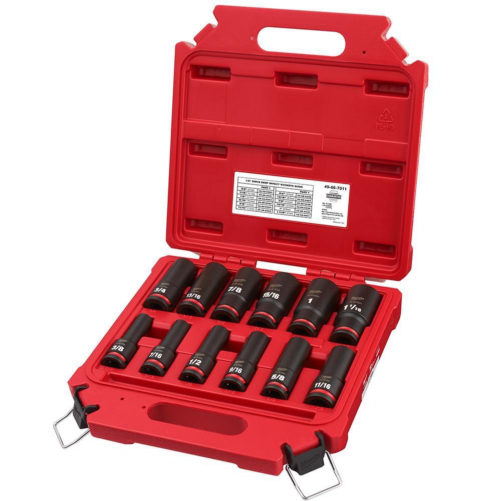 1/2 in. Drive SAE Deep 6 Point Socket 12-Piece Set 