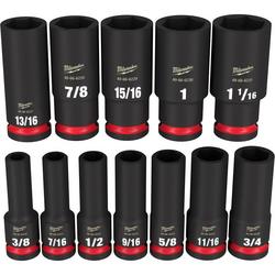 1/2 in. Drive SAE Deep 6 Point Socket 12-Piece Set