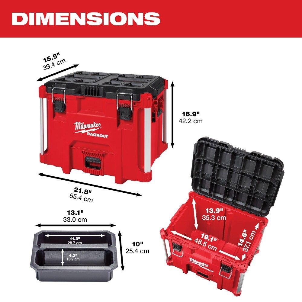 Milwaukee&reg; Red 22 in. Plastic Tool Box 