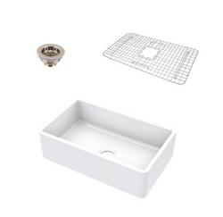 30 x 18 in. No-Hole Fireclay Single Bowl Farmhouse Kitchen Sink in Gloss White