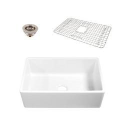 33 in. Farmhouse Fireclay Single Bowl Kitchen Sink in Gloss White