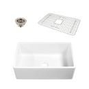 33 x 18 in. No-Hole Fireclay Single Bowl Farmhouse Kitchen Sink in Gloss White