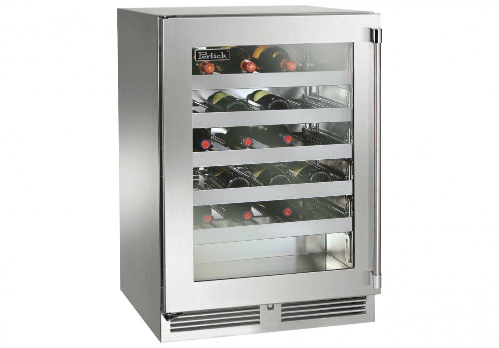 Perlick Stainless Steel 23-7/8 in. 5.2 cu. ft. Undercounter Outdoor Wine Cooler 